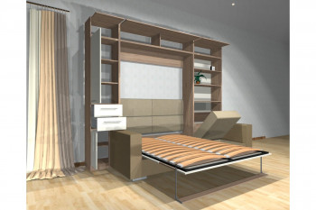 Шкаф-кровать с диваном Каролина в Железногорске - zheleznogorsk.mebel54.com | фото