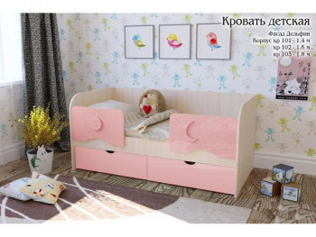 Соня Кровать детская 2 ящика 1.6 Розовый глянец в Железногорске - zheleznogorsk.mebel54.com | фото
