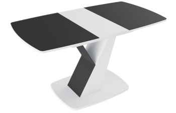 Стол обеденный «Гарда» Тип 1 (Белый/Стекло матовое черный графит) в Железногорске - zheleznogorsk.mebel54.com | фото
