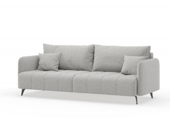 Валериан диван трёхместный прямой Светло-серый, ткань RICO FLEX 108 в Железногорске - zheleznogorsk.mebel54.com | фото